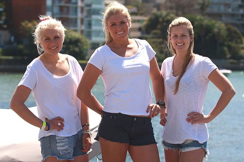 Skiff Chicks Racing © Frank Quealey / Nicky Cameron http://www.18footers.com.au